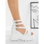Sandale Dama cu Platforma 3AL108 WHITE | MEI