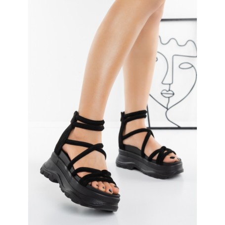 Sandale Dama cu Platforma 5WL27 BLACK | MEI