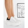 Pantofi Sport Dama cu Platforma 5SJN2 WHITE-BLACK | PANTOFUL