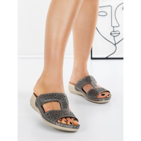 Papuci Dama cu Talpa Joasa 5XJ38 GREY | MEI