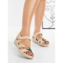 Sandale Dama cu Talpa Joasa 5XJ39 BEIGE | MEI