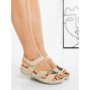 Sandale Dama cu Talpa Joasa 5XJ39 BEIGE | MEI