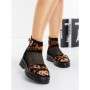 Sandale Dama cu Platforma 5HXS5 LEOPARD-BLACK | MEI