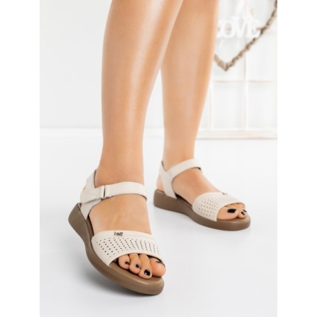 Sandale Dama cu Talpa Joasa 52208 BEIGE | MEI