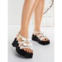Sandale Dama cu Platforma 6527 WHITE | MEI