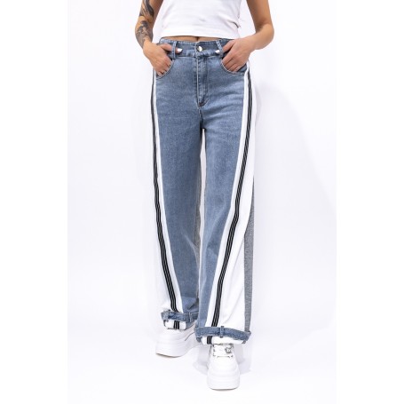 Blugi Dama TR584 ALBASTRU-GRI | KIKIRIKI