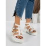 Sandale Dama cu Talpa Joasa 3HXS51 WHITE | MEI