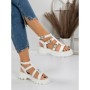 Sandale Dama cu Talpa Joasa 3HXS51 WHITE | MEI