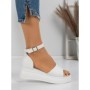 Sandale Dama cu Platforma 5H8 WHITE | MEI