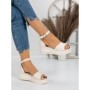 Sandale Dama cu Platforma 5H8 BEIGE | MEI