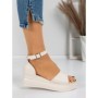 Sandale Dama cu Platforma 5H8 BEIGE | MEI