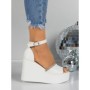 Sandale Dama cu Platforma 5SY16 WHITE | MEI