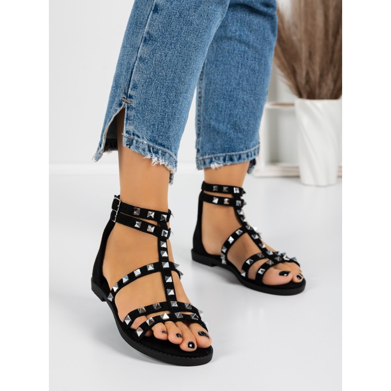 Sandale Dama cu Talpa Joasa 5HXS1 BLACK | MEI