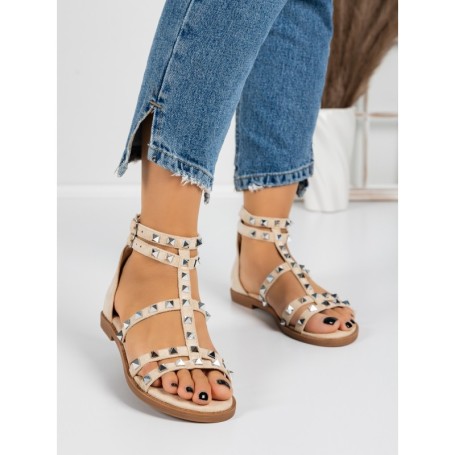 Sandale Dama cu Talpa Joasa 5HXS1 BEIGE | MEI