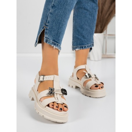Sandale Dama cu Platforma 5HXS10 BEIGE | MEI