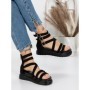 Sandale Dama cu Talpa Joasa 5HXS9 BLACK | MEI