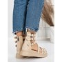 Sandale Dama cu Talpa Joasa 5HXS9 BEIGE | MEI