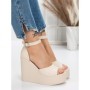 Sandale Dama cu Platforma 5SY13 BEIGE | MEI