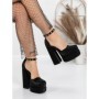 Pantofi cu Toc gros si Platforma 2SY12 BLACK | MEI