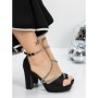 Sandale Dama cu Toc si Platforma 3XKK113 BLACK | MEI