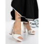 Sandale Dama cu Toc si Platforma 3XKK113 WHITE | MEI