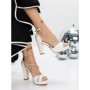 Sandale Dama cu Toc si Platforma 3XKK113 WHITE | MEI