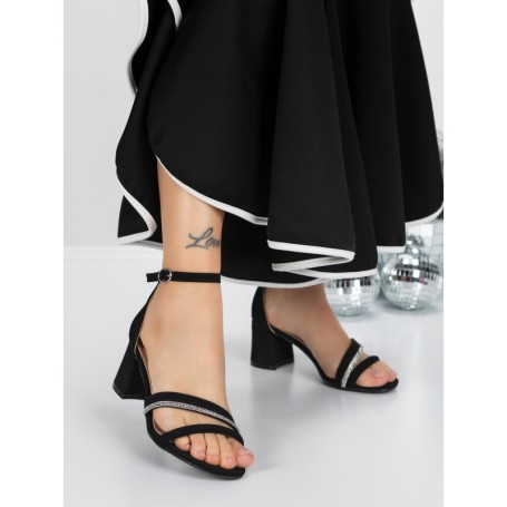 Sandale Dama cu Toc Gros 3YXD90 BLACK | MEI