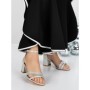 Sandale Dama cu Toc Gros 3YXD90 SILVER | MEI