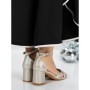Sandale Dama cu Toc Gros 3YXD90 LIGHT GOLD | MEI