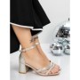 Sandale Dama cu Toc Gros 3YXD90 LIGHT GOLD | MEI