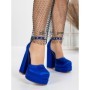 Pantofi cu Toc gros si Platforma 2SY12 BLUE | MEI