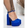 Pantofi cu Toc gros si Platforma 2SY12 BLUE | MEI