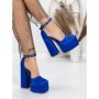 Pantofi cu Toc gros si Platforma 2SY12 BLUE | MEI