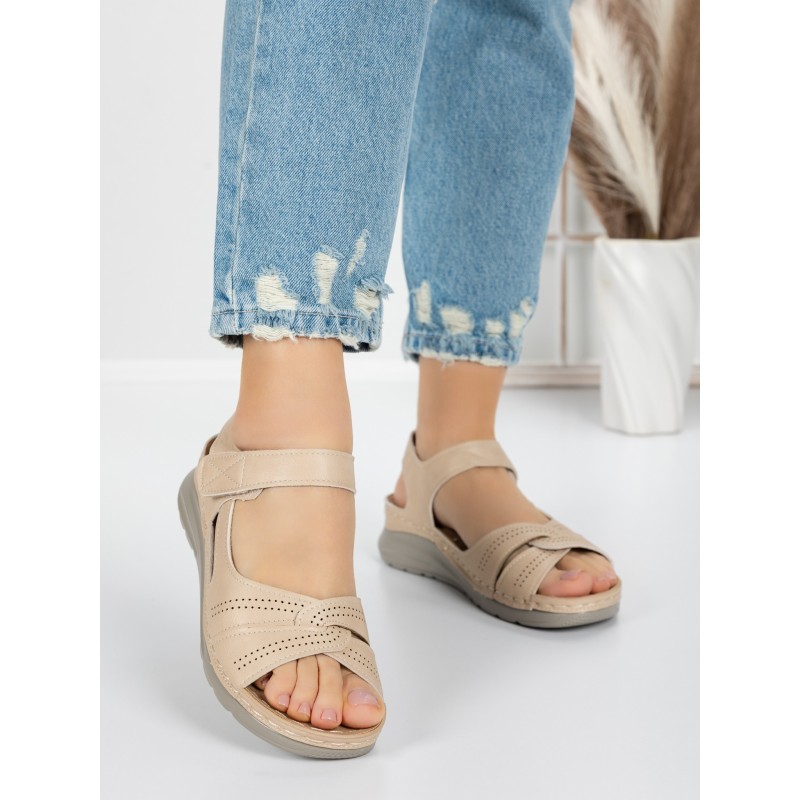 Sandale Dama cu Talpa Joasa 5GZ27 BEIGE | MEI