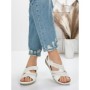 Sandale Dama cu Talpa Joasa 5GZ28 WHITE | MEI