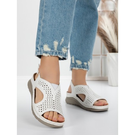 Sandale Dama cu Talpa Joasa 5GZ29 WHITE | MEI