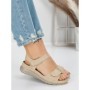 Sandale Dama cu Talpa Joasa 5GZ30 BEIGE | MEI