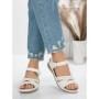 Sandale Dama cu Talpa Joasa 5GZ31 WHITE | MEI