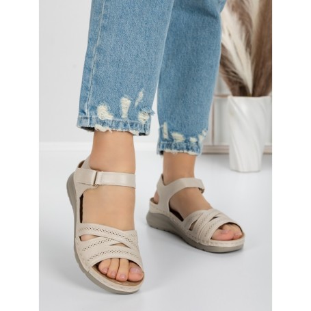 Sandale Dama cu Talpa Joasa 5GZ31 BEIGE | MEI
