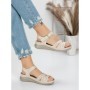Sandale Dama cu Talpa Joasa 5GZ31 BEIGE | MEI