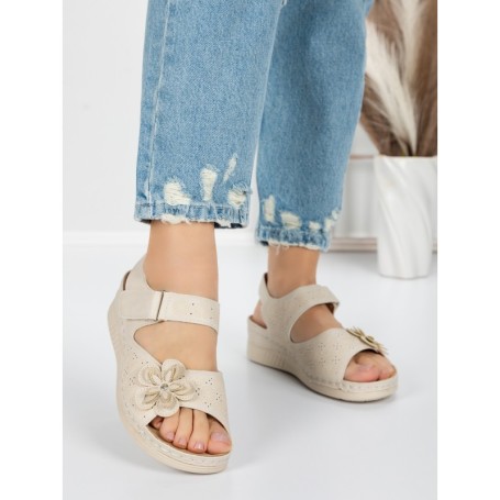 Sandale Dama cu Talpa Joasa 5GZ17 BEIGE | MEI