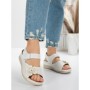 Sandale Dama cu Talpa Joasa 5GZ17 WHITE | MEI