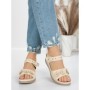 Sandale Dama cu Talpa Joasa 5GZ18 BEIGE | MEI