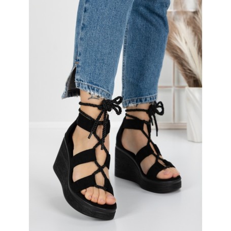 Sandale Dama cu Platforma 5SY12 BLACK | MEI