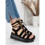 Sandale Dama cu Platforma 5H7 BLACK | MEI