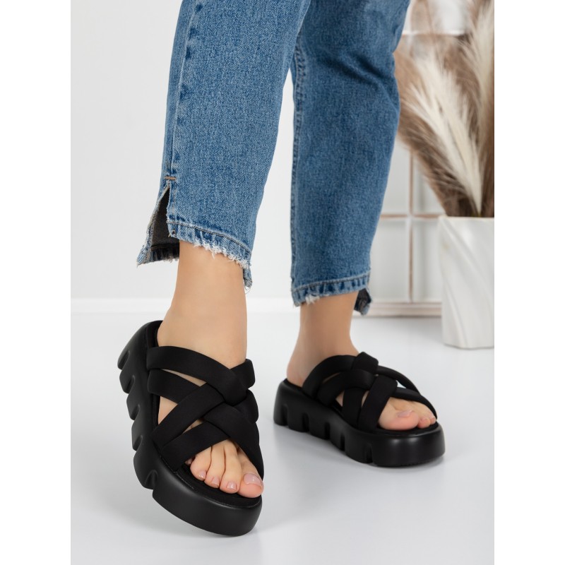 Papuci Dama cu Platforma 2HXS3 BLACK | MEI