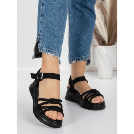 Sandale Dama cu Platforma 3H18 BLACK | MEI