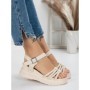 Sandale Dama cu Platforma 3H18 BEIGE | MEI