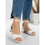Sandale Dama cu Toc Gros 3HXS65 WHITE | MEI