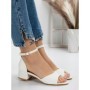 Sandale Dama cu Toc Gros 3HXS65 WHITE | MEI
